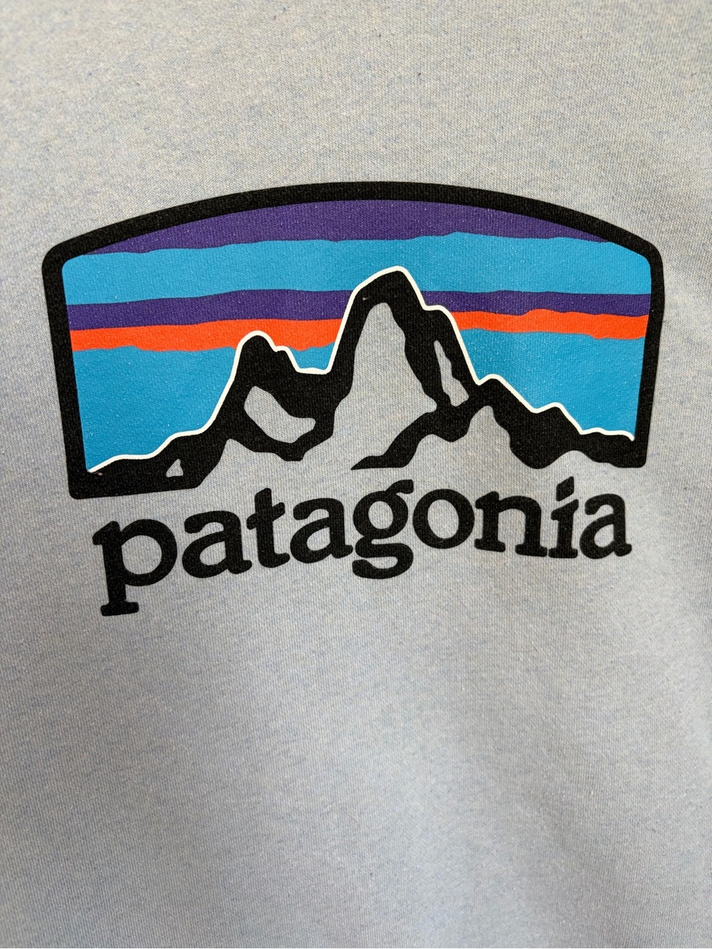 Patagonia Fitz Roy Horizons Uprisal Crew Sweatshirt Light Blue XL Logo Pullover - Picture 2 of 4